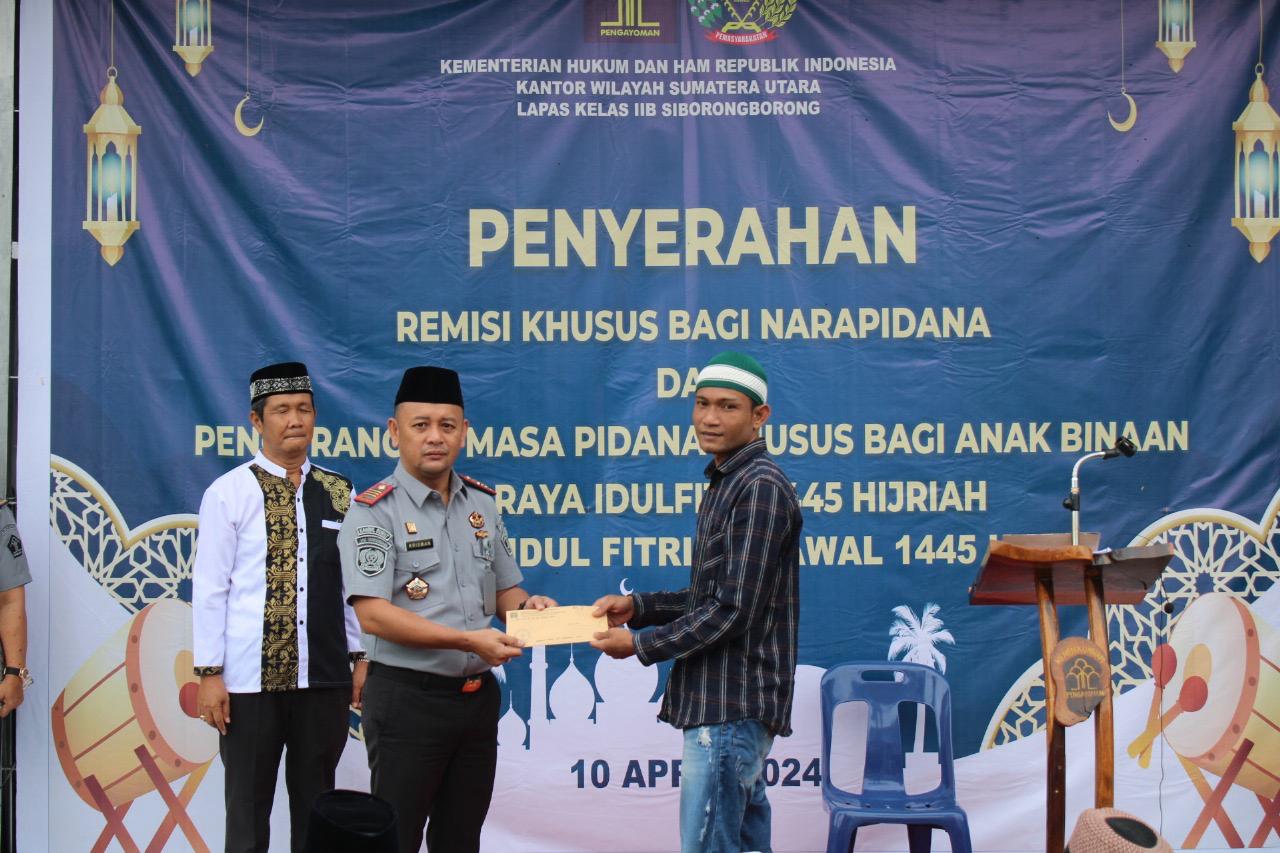489 WBP Lapas Siborongborong Terima Remisi Khusus Idul Fitri