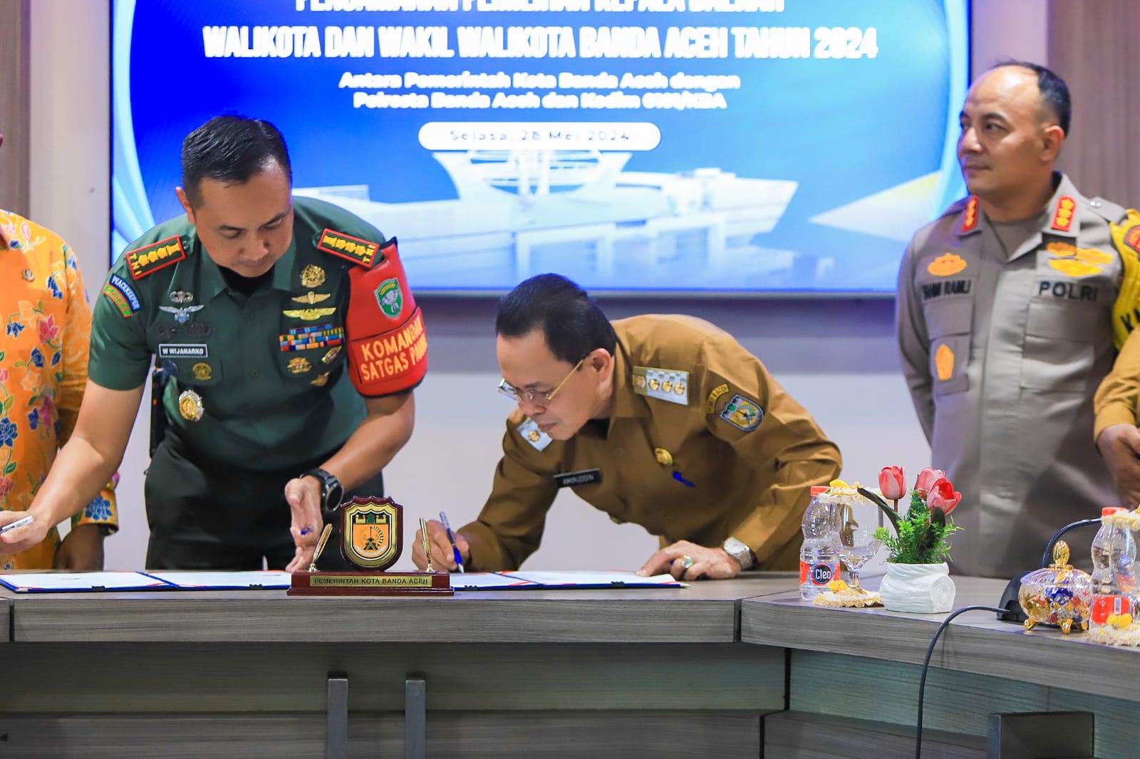 Pemko Teken NPHD Pengamanan Pilkada Dengan Polresta Dan Kodim 0101/KBA