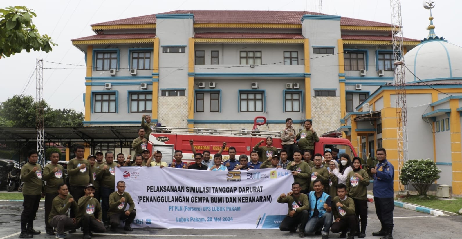 PLN Lubukpakam Gelar Latihan Tanggap Darurat Gempa Dan Kebakaran