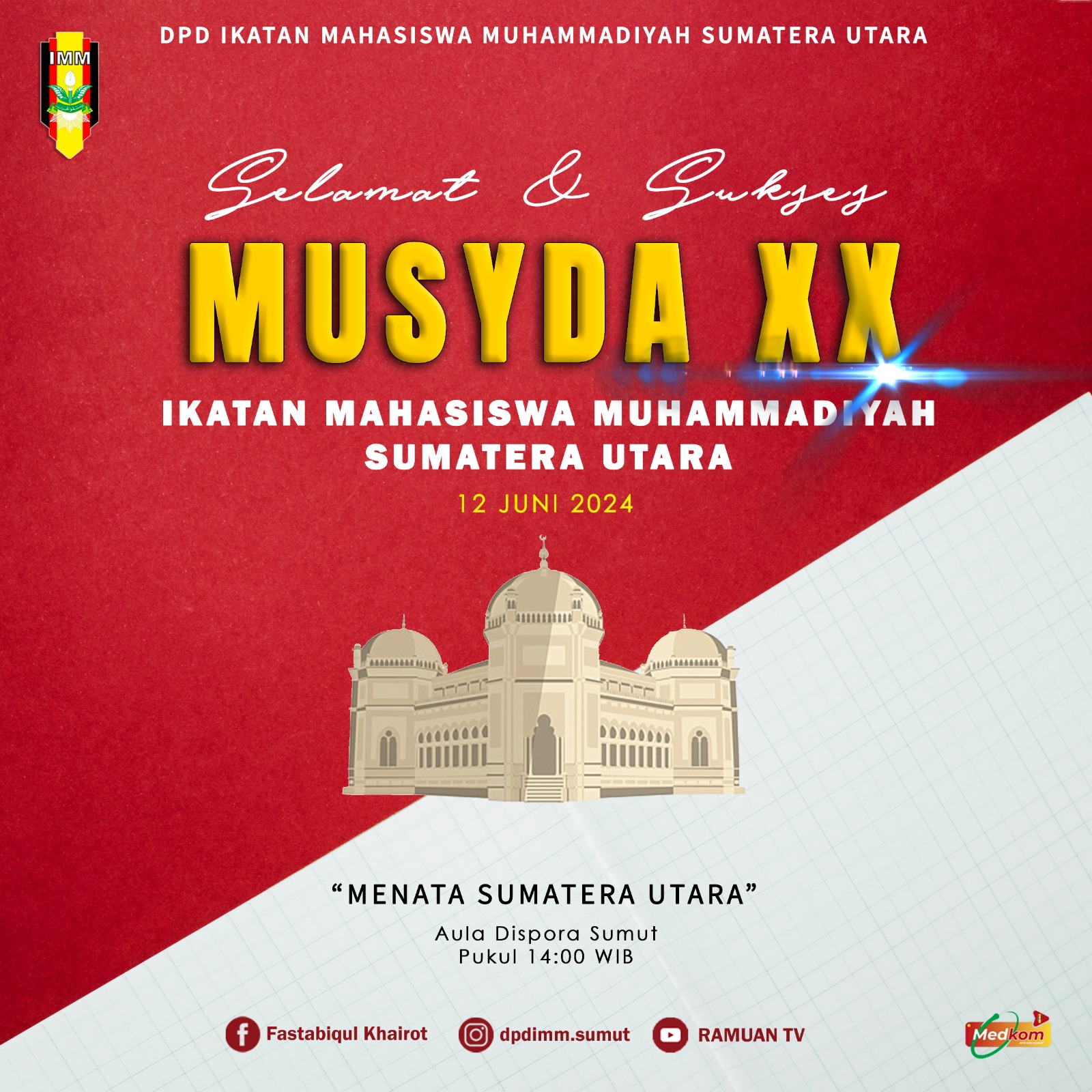 Jalani Instruksi DPP, Musyda DPD IMM Sumut Ke-20 Siap Dilaksanakan