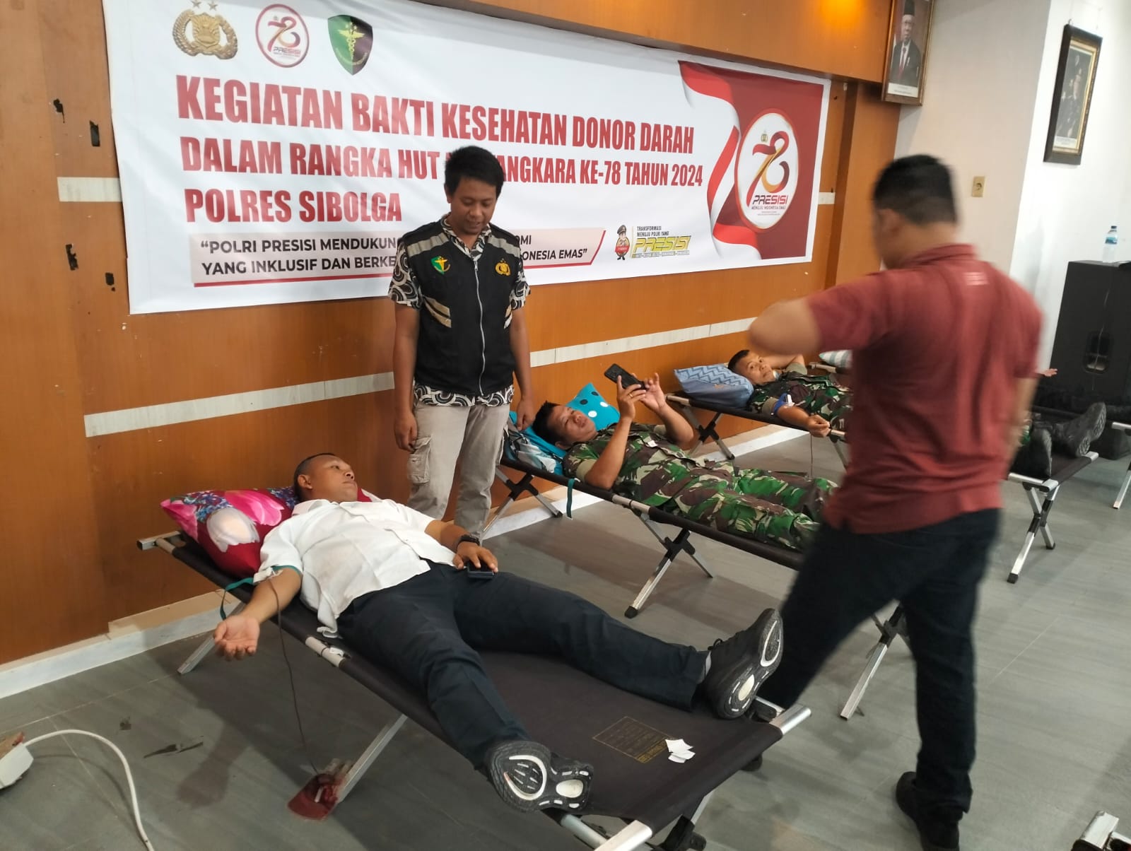 HUT Bhayangkara Ke-78, Polres Sibolga Donor Darah