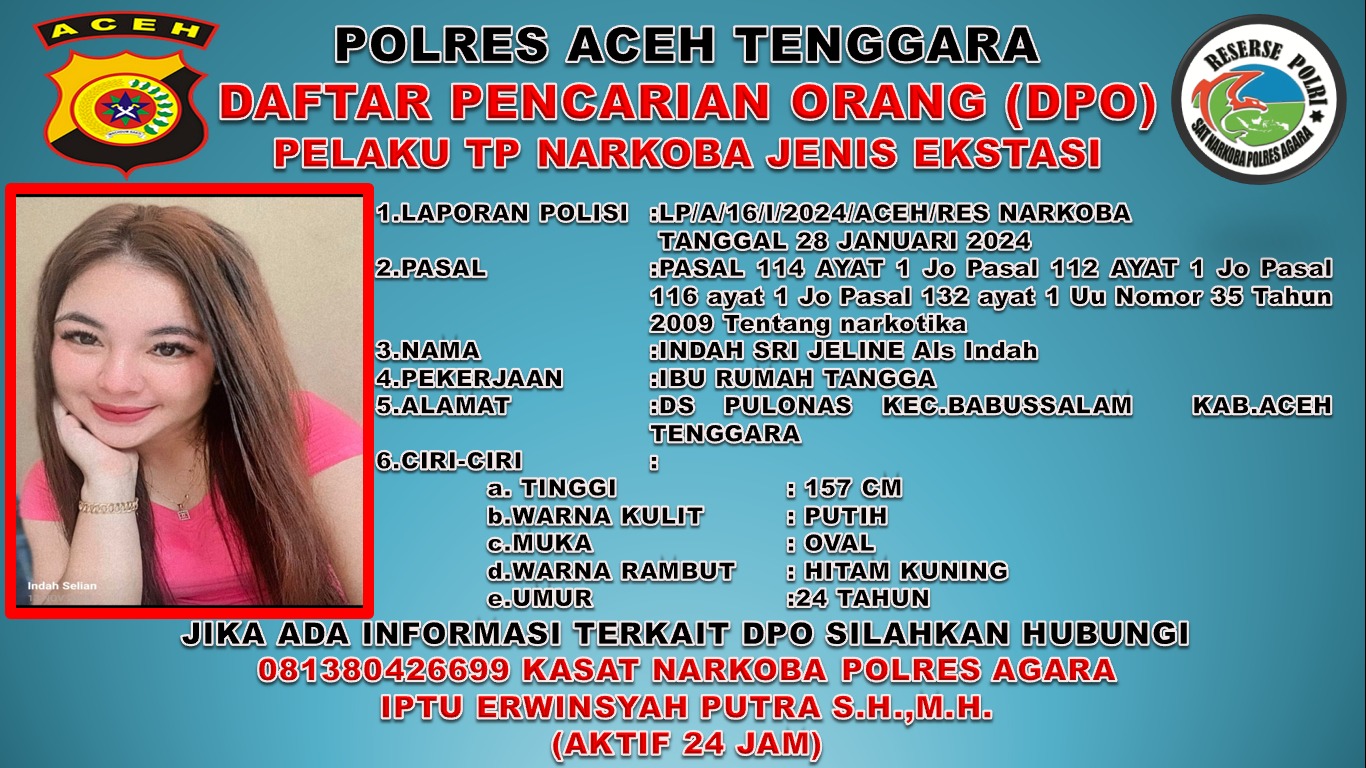 Polres Agara Sebarkan Gambar DPO Kasus Ekstasi