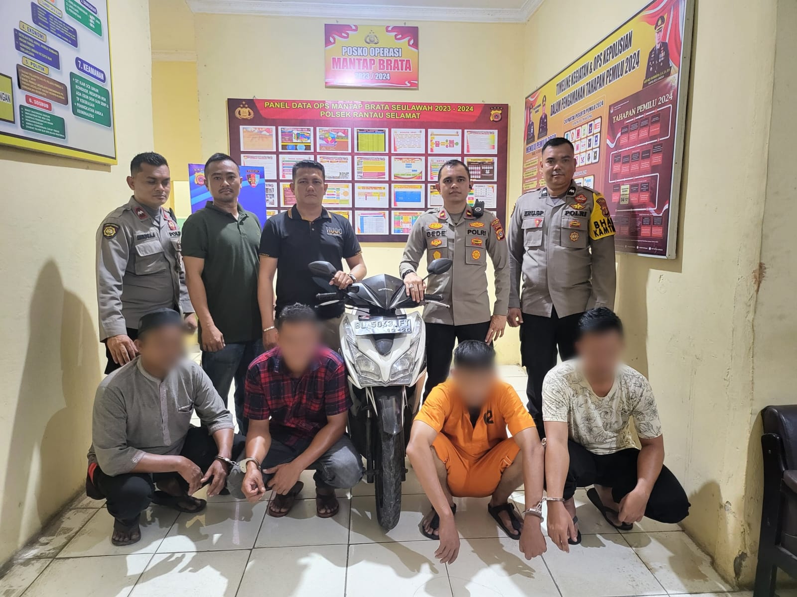 Polsek Rantau Selamat Bongkar Sindikat Penadah Motor Penggelapan