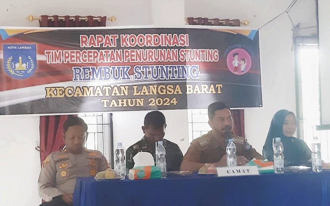 Rakor Rembuk Stunting Langsa Barat, Pj Geuchik Diharap Pelajari Qanun No. 5