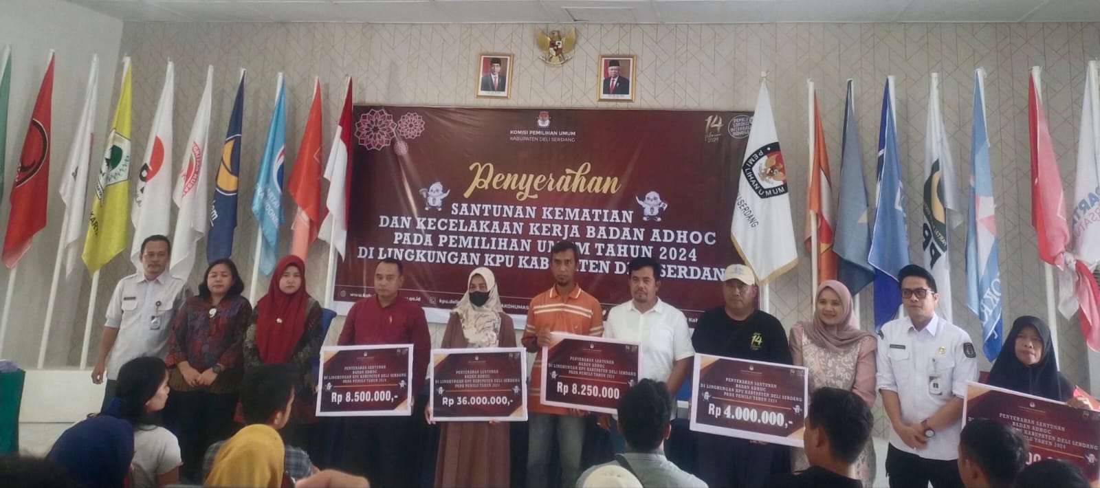 KPU Deliserdang Serahkan Santunan Rp195 Juta Ke Pekerja Badan Adhoc