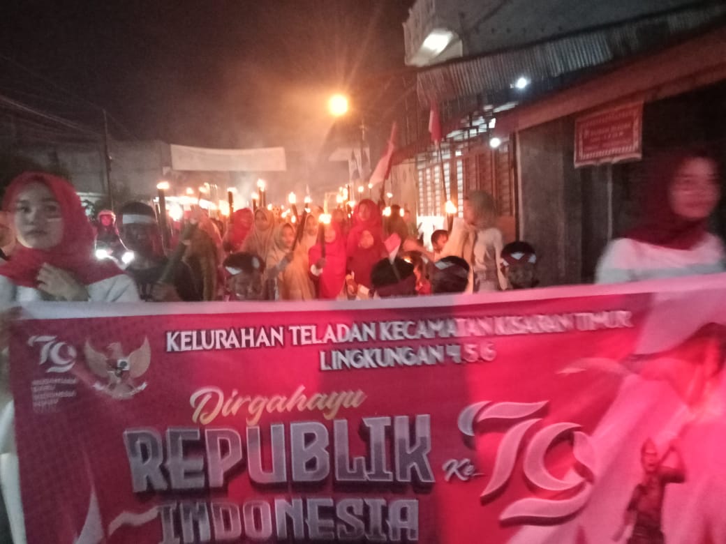 Sambut HUT Ke 79 RI, Warga Teladan Asahan Pawai Obor
