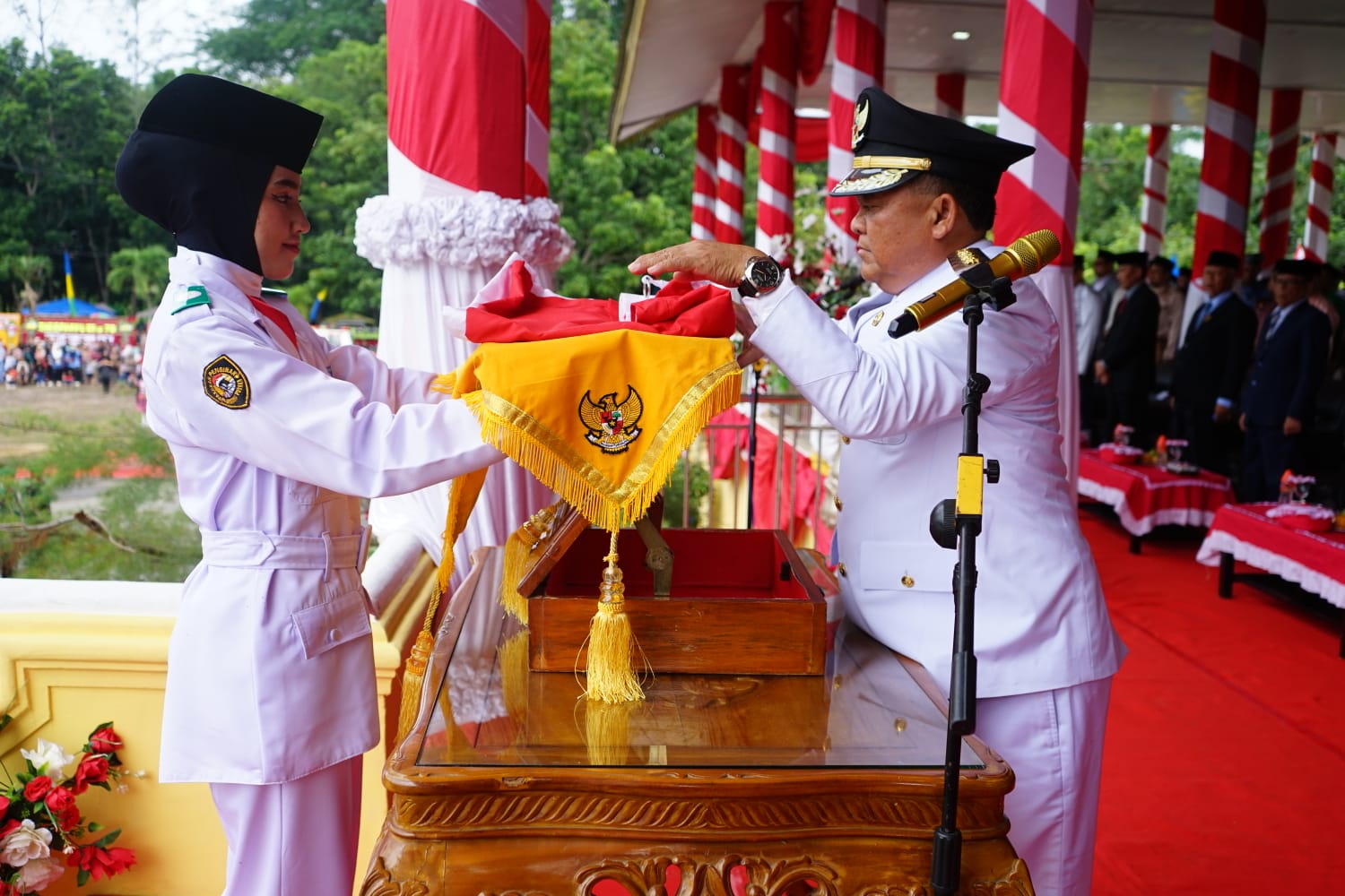 Sirine Panjang Iringi Peringatan HUT Ke -79 RI Di Aceh Tamiang