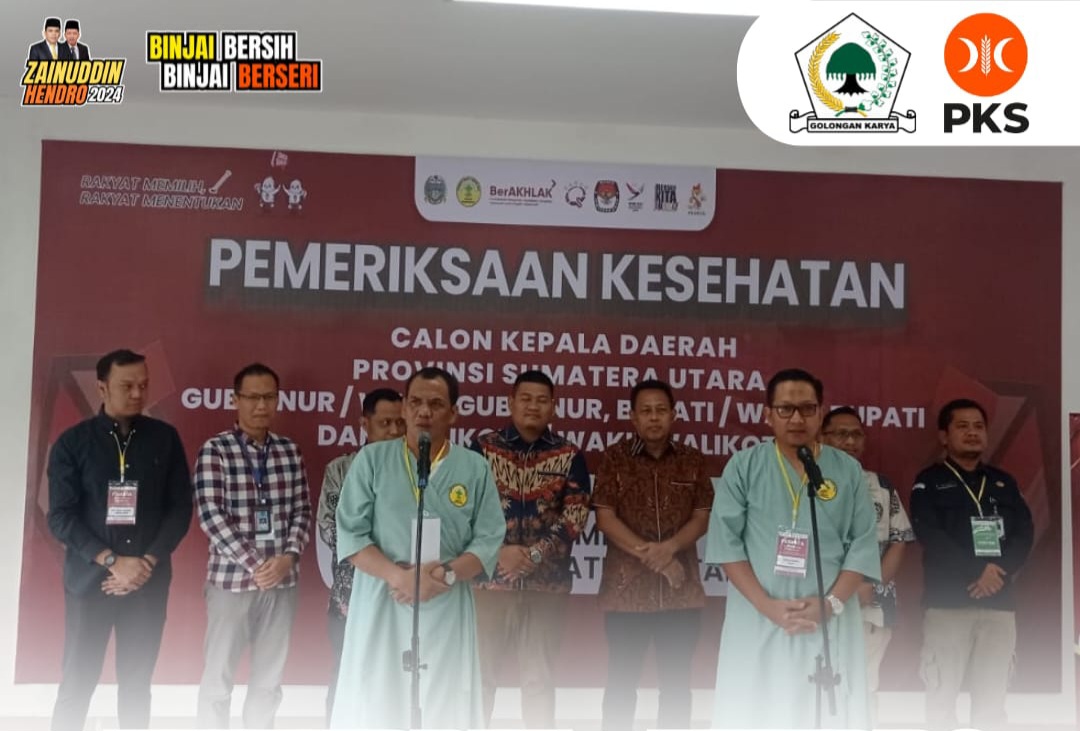 Zainuddin-Hendro Jalani Tes Kesehatan Di RSU Haji Medan