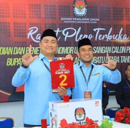 Pilkada Labura, Paslon "Labura Hebat Jilid 2" Peroleh Nomor 2