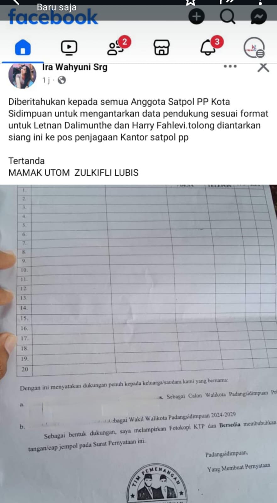 Kasatpol PP Sidimpuan Diduga Difitnah