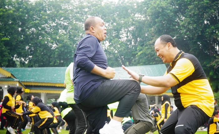 Pj Bupati Langkat Bersama Wakapolda Meriahkan Power Fit Party Di Stabat