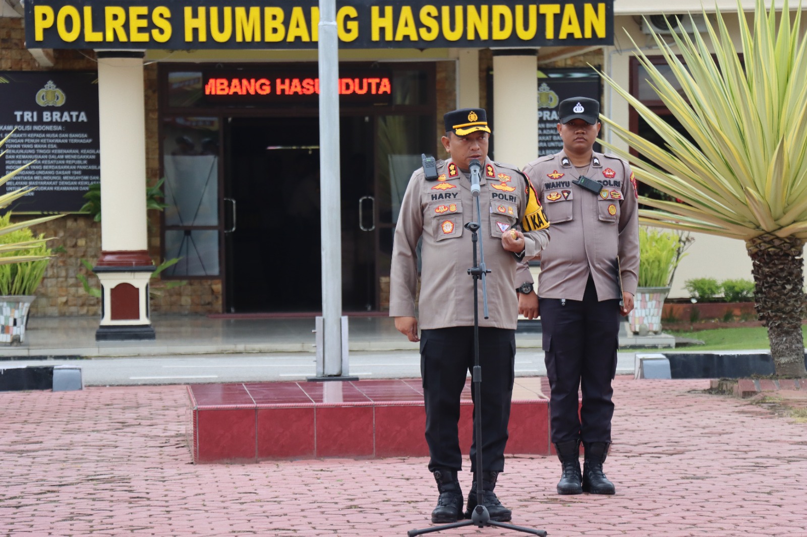Kapolres Humbahas Pimpin Apel Kesiapan Pengamanan VVIP Presiden