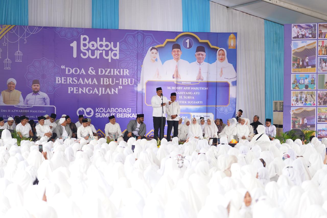 Istana Maimun Memutih, Ribuan Jamaah Sambut Antusias Bobby-Surya
