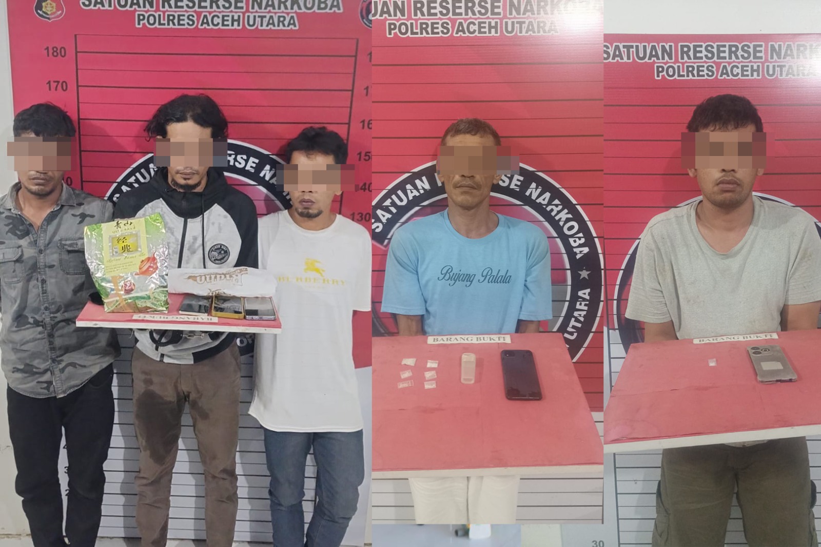 Polres Aceh Utara Amankan 428 Gram Sabu, Lima Pria Ditangkap
