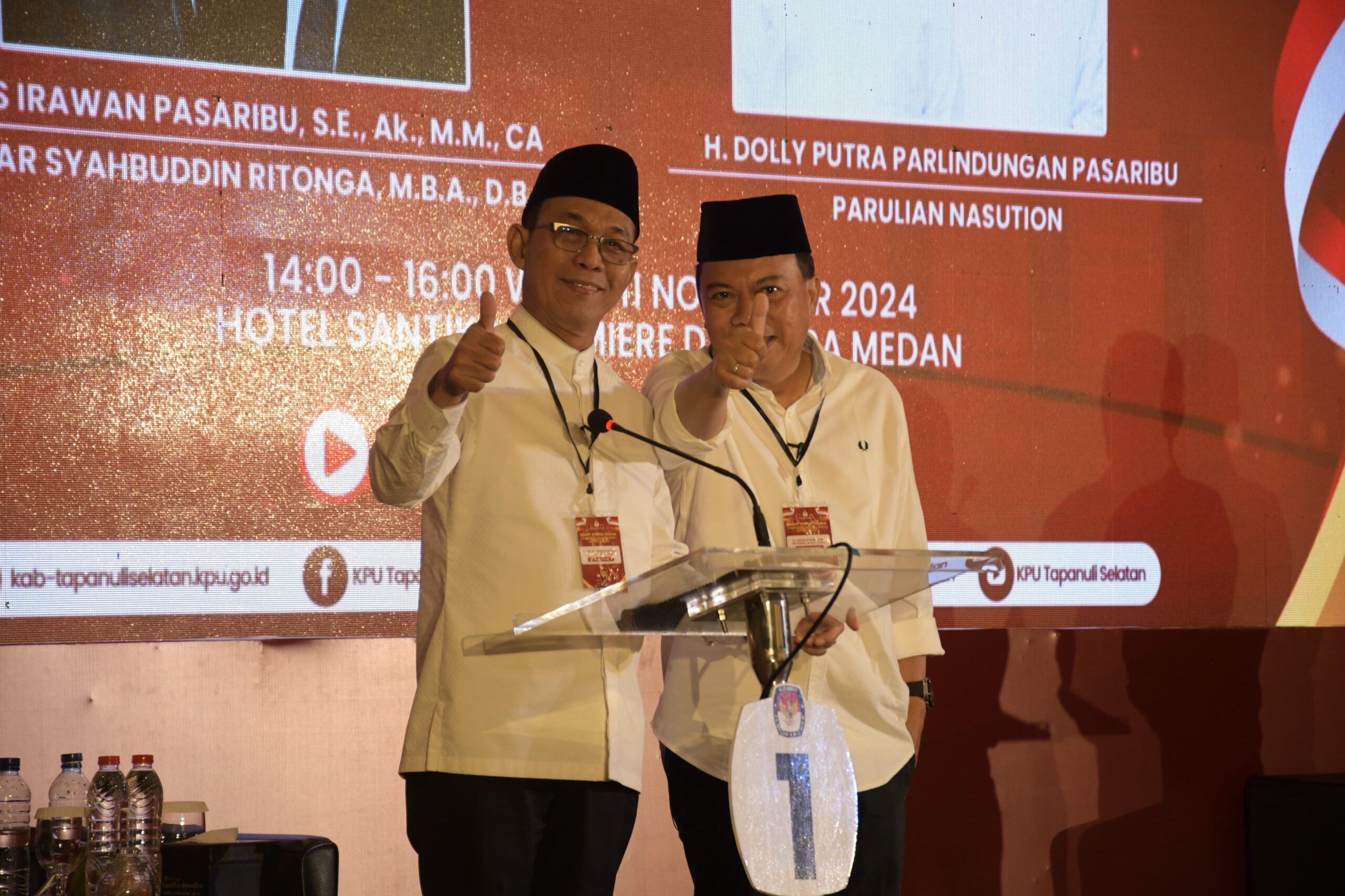 Debat Kandidat Pilkada Tapsel, Paslon No.1 Unggul, Fokus Dan Tepat Waktu