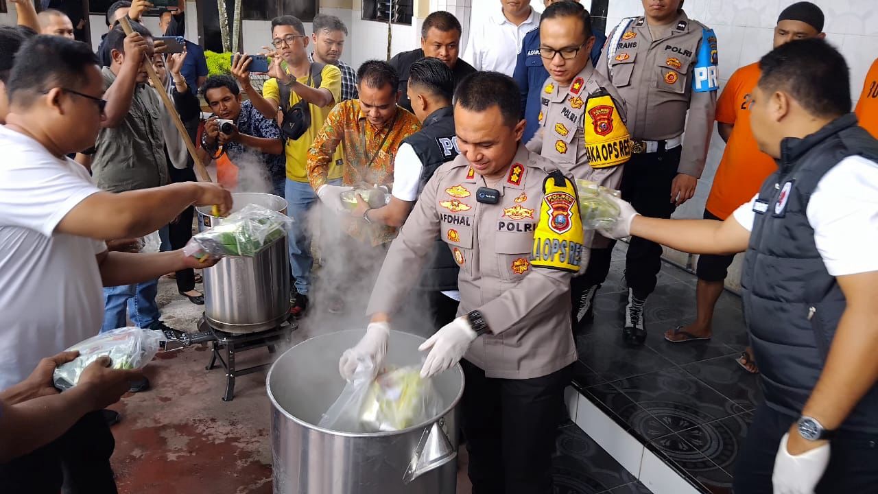 Sat Narkoba Polres Asahan Musnahkan SS 38.657,8 Gram