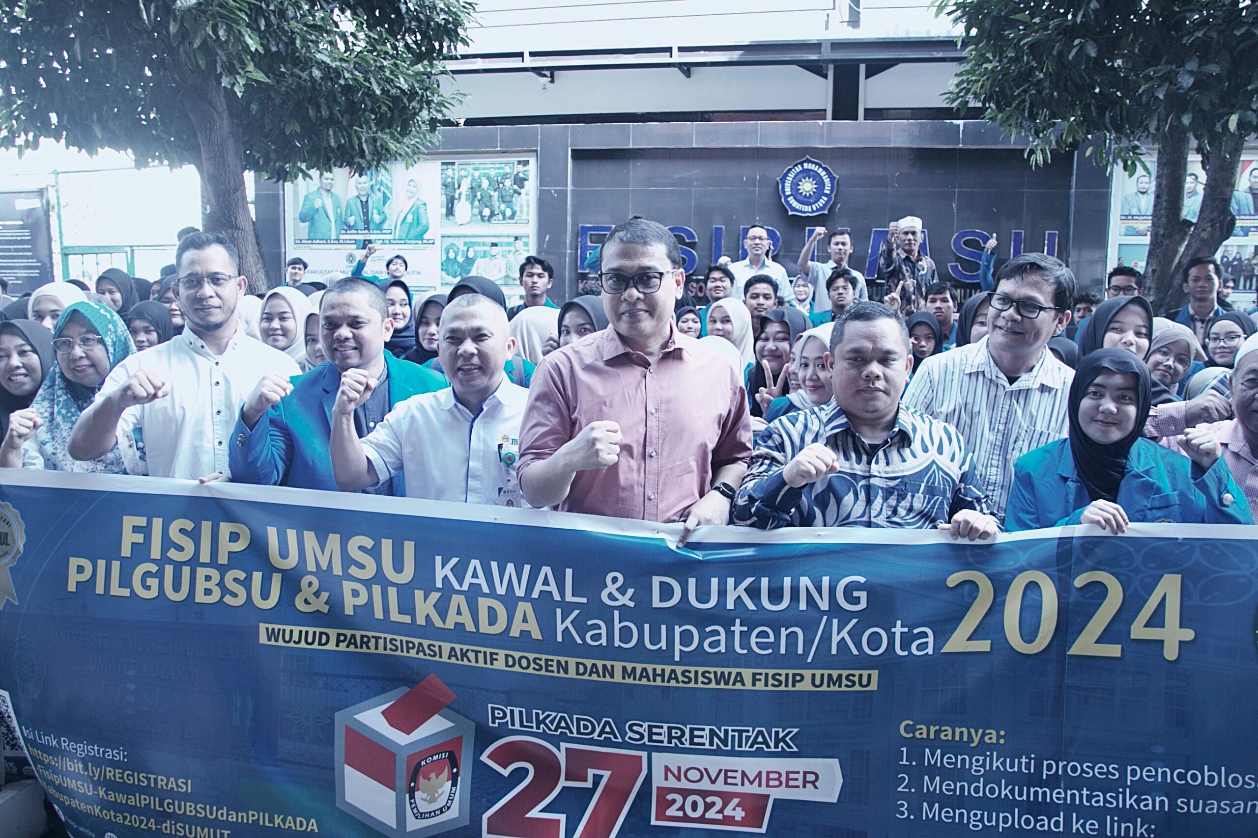 Ribuan Mahasiswa FISIP UMSU Diberangkatkan Kawal Pilkada Serentak 2024