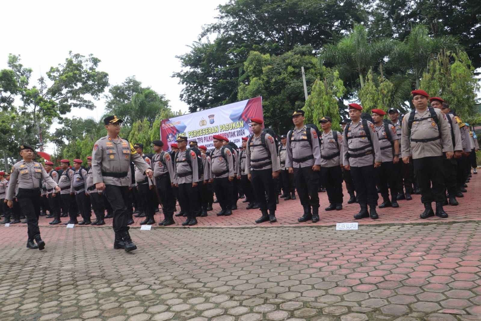 Siap Amankan TPS, Polres Langkat Apel Pergeseran Pasukan