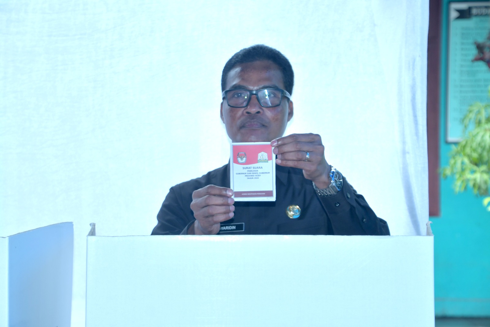 Pj Wali Kota Langsa Coblos, Di TPS 04 Gp. Jawa