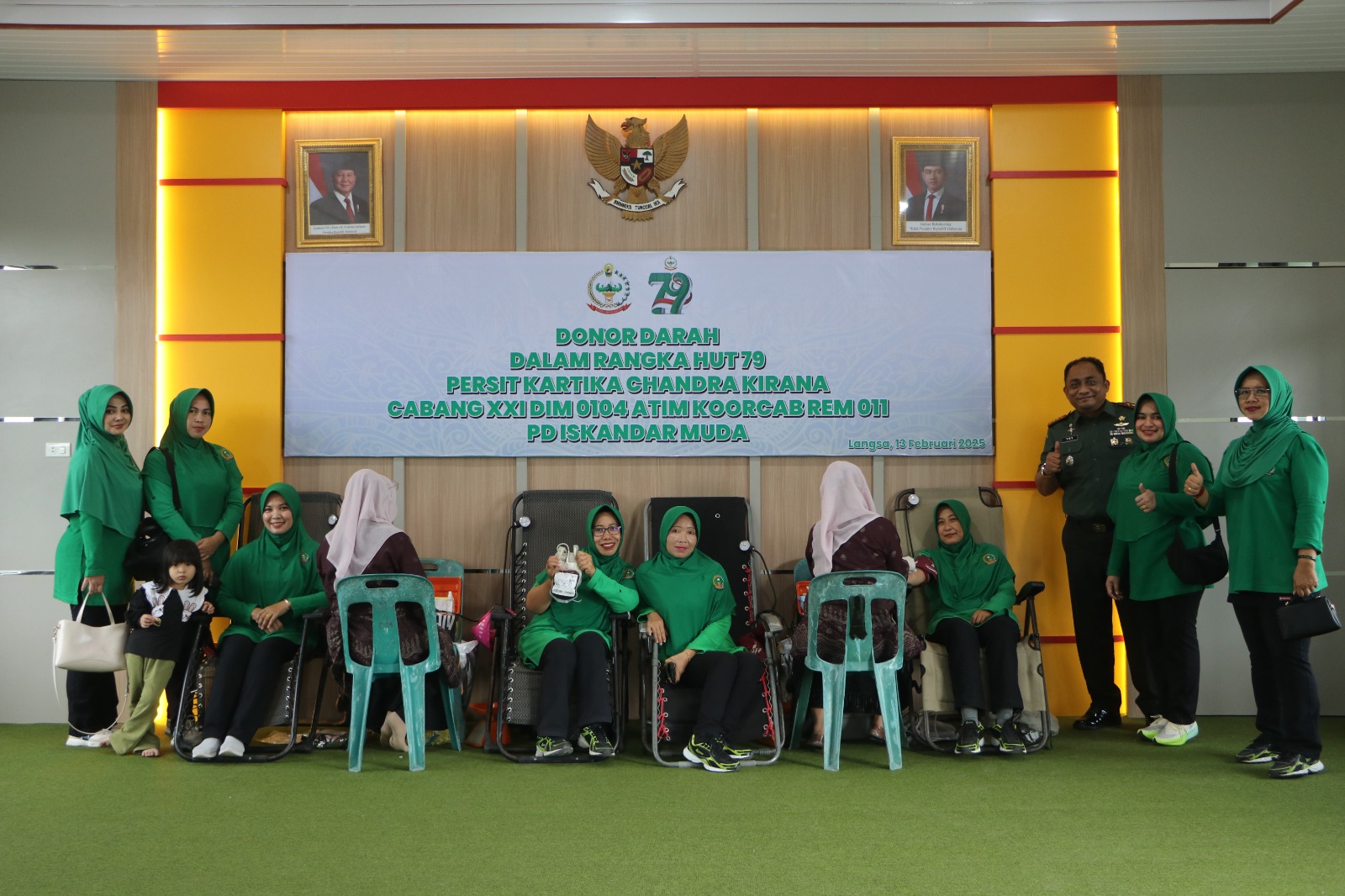 Bakti Sosial Peringati HUT Ke-79, Persit KCK Cab. XXI Kumpulkan 153 Kantong Darah