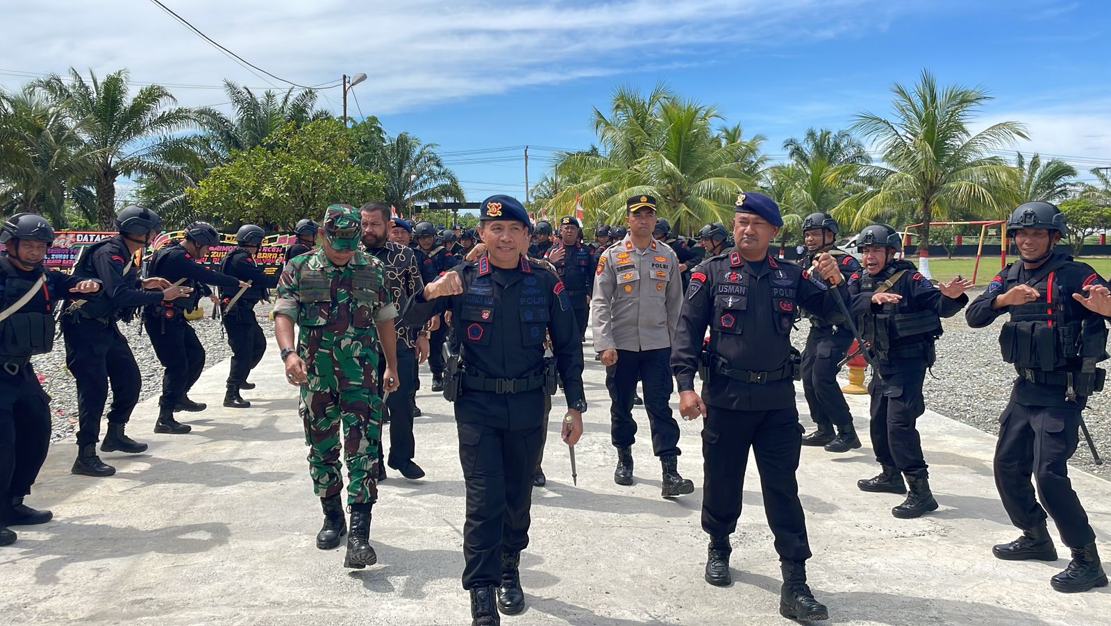 Danyon Batalyon C Pelopor Sambut Dansat Brimob Polda Aceh Dalam Kunker