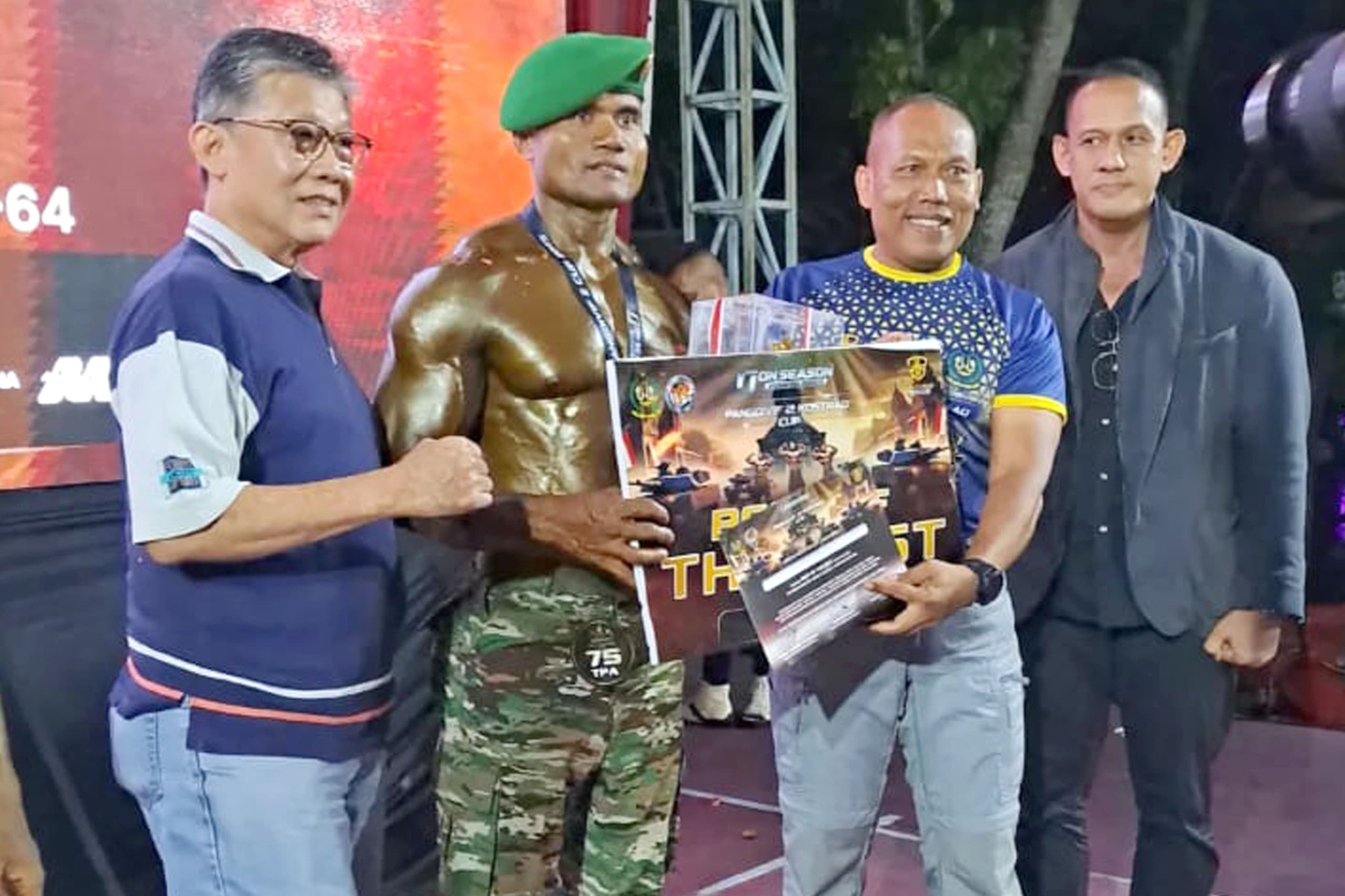 Perwira Korem Lilawangsa Juara Binaraga TNI, Polri, ASN Piala Pangdiv Kostrad