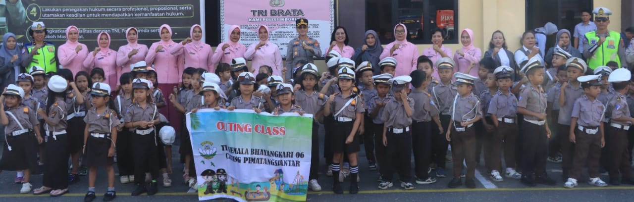 Kapolres P.Siantar Terima Kunjungan TK Kemala Bhayangkari 06