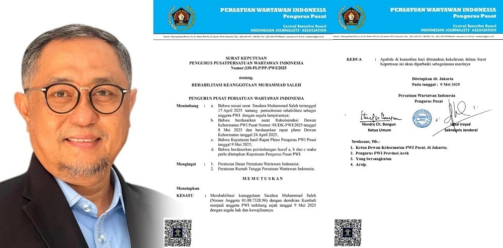 PWI Pulihkan Keanggotaan Muhammad Saleh Setelah Satu Dekade