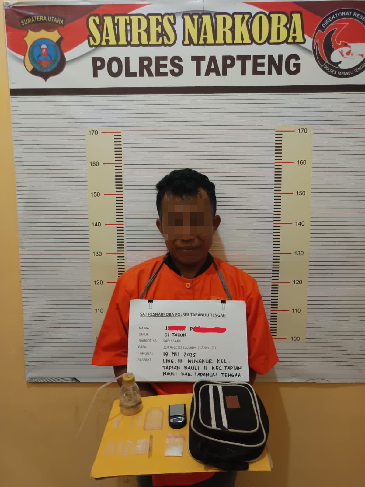 Sempat Melawan, Polres Tapteng Tangkap Terduga Pengedar Sabu