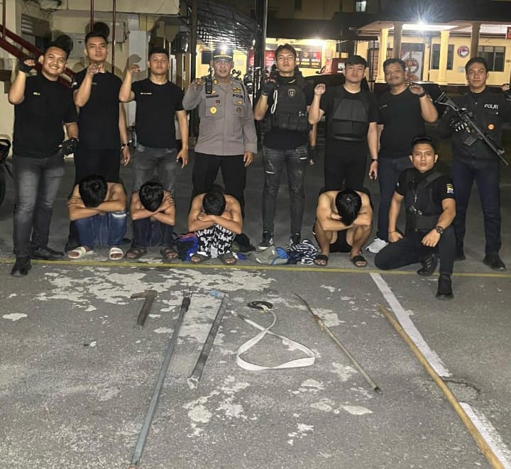 Polres P.Siantar Amankan 4 Remaja Hendak Tawuran Dan 7 Sepmor