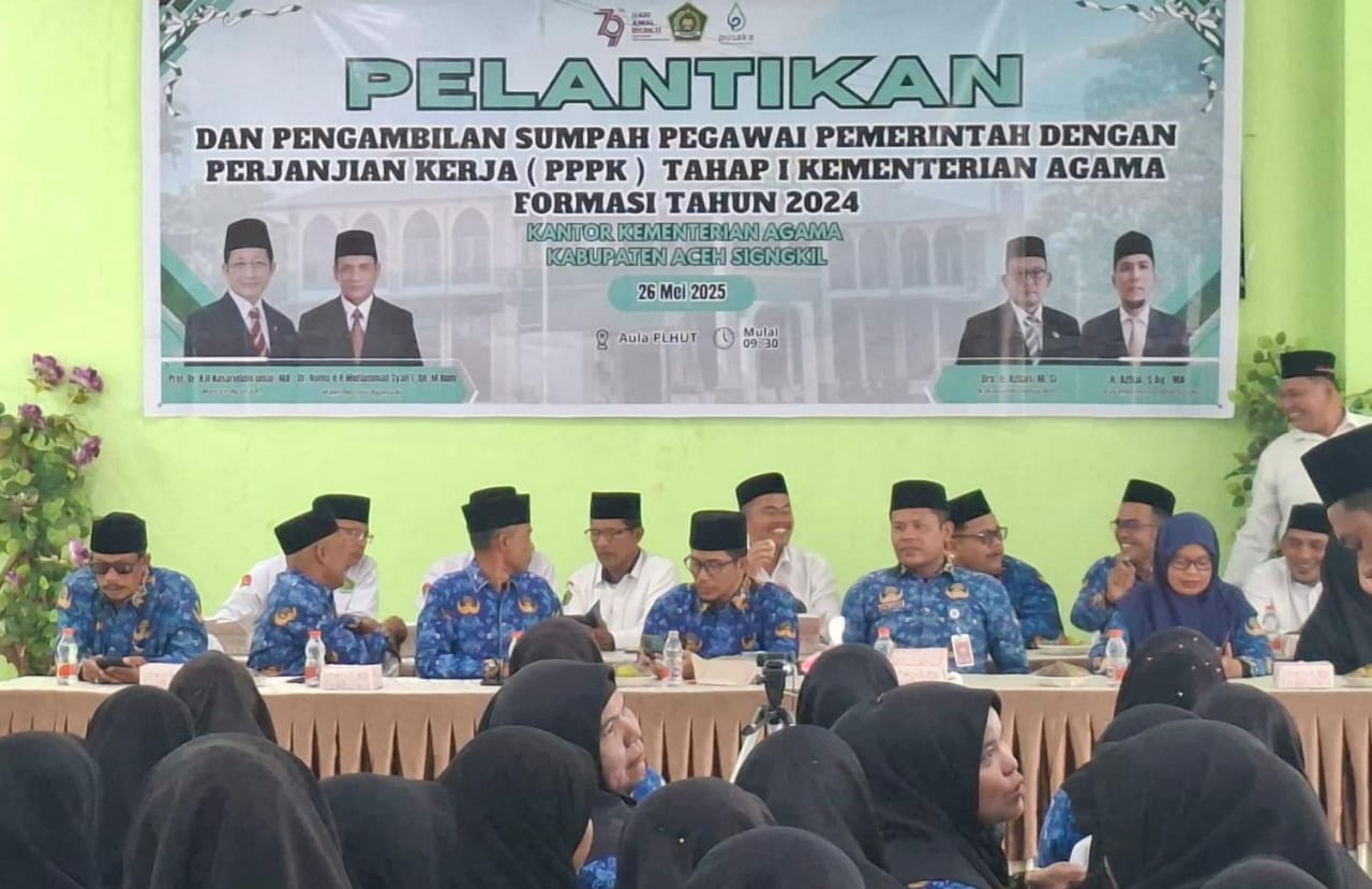 Menag Lantik 93 PPPK Aceh Singkil, Seorang Daring Dari Tanah Suci