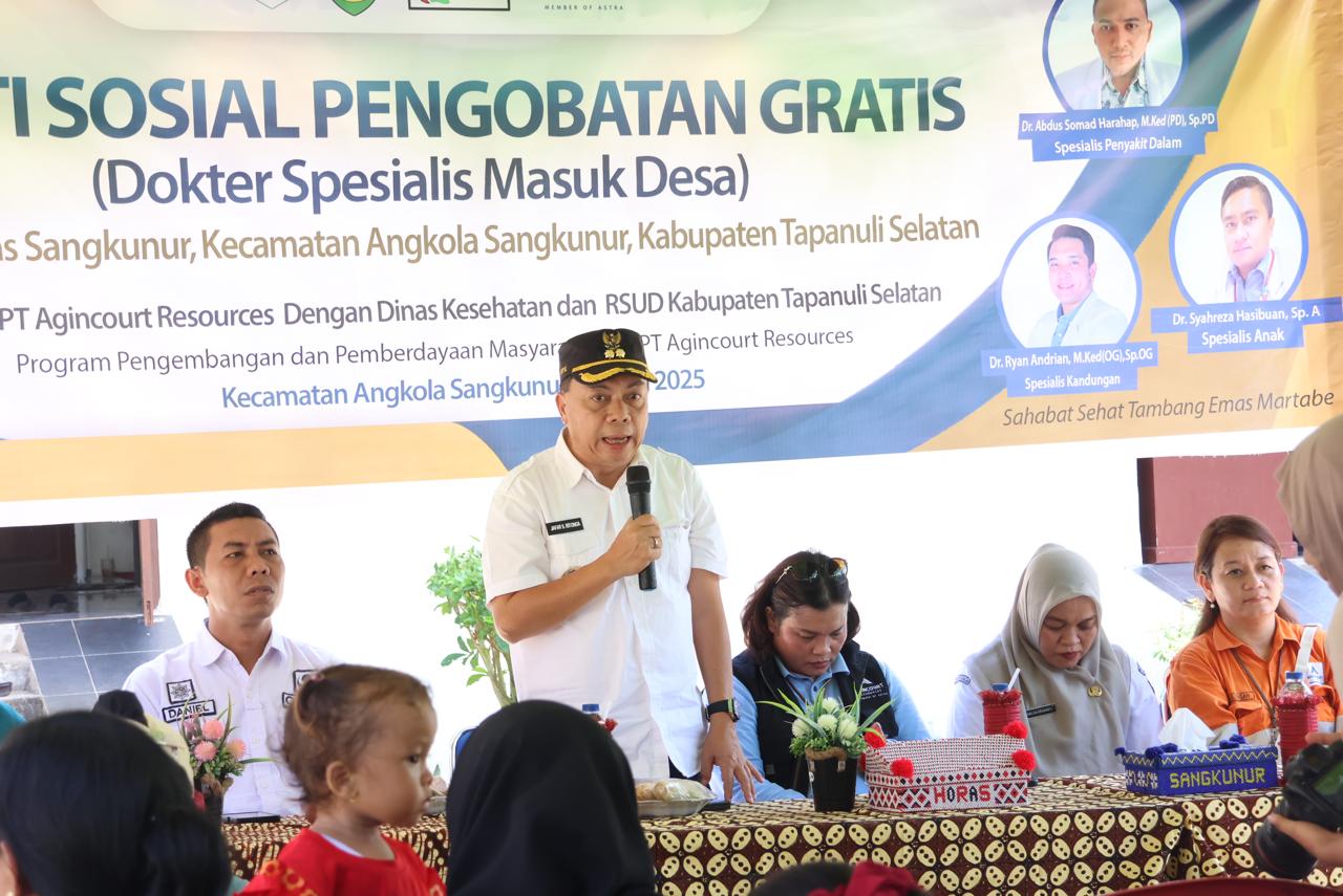 Sinergi Tambang Emas Martabe, Wabup Tapsel Buka Pelayanan Kesehatan Gratis