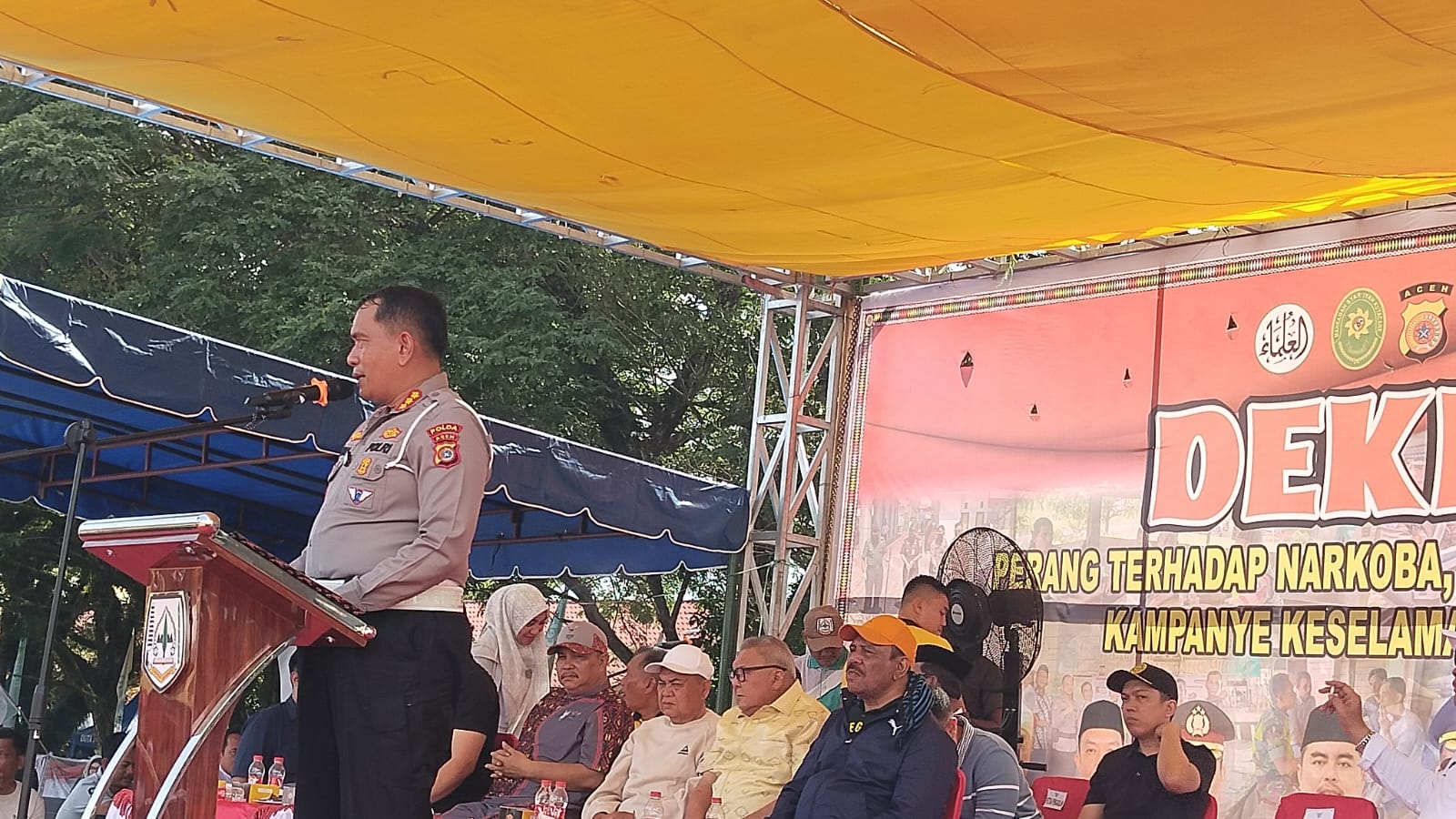 Dirlantas Polda Aceh Hadiri Apel Deklarasi Perang Terhadap Narkoba Di Agara
