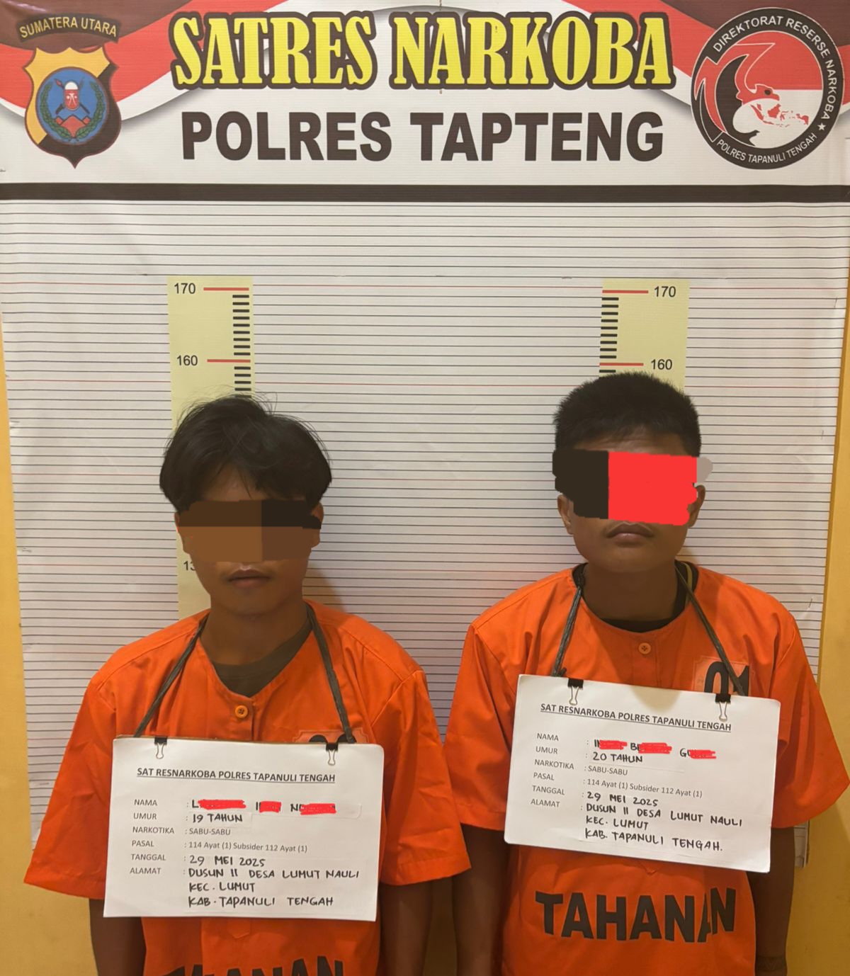 Polres Tapteng Ringkus 2 Pengedar Sabu Dari Pinangsori