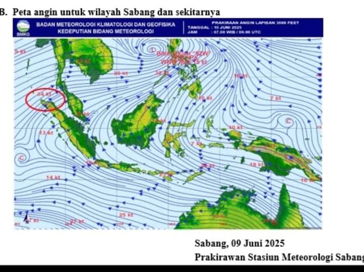 Tinggi Gelombang Laut Sabang Bisa Capai 3 Meter
