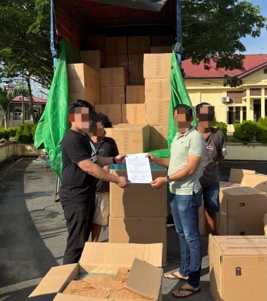 BC Langsa Terima Limpahan 146 Dus Rokok Tangkapan Polres Tamiang