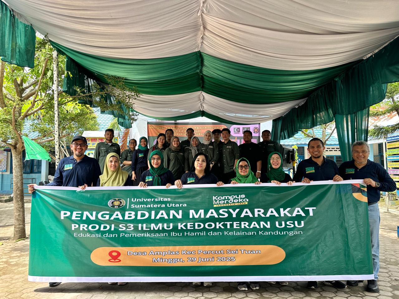 Program Studi S3 Ilmu Kedokteran USU Dan KAHMI Sumut Edukasi Kesehatan Komprehensif Di Desa Amplas Percut Sei Tuan