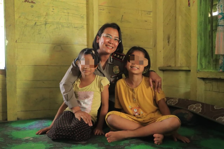 Kapolres Samosir Jadi Orang Tua Asuh Anak Korban Penganiayaan
