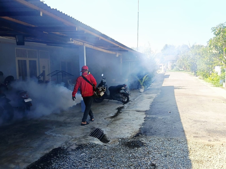 Kasus DBD Ditemukan, Puskesmas Blang Bintang Lakukan Penanganan Hingga Fogging