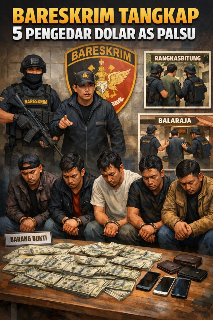 Bareskrim Tangkap 5 Pengedar Dolar AS Palsu
