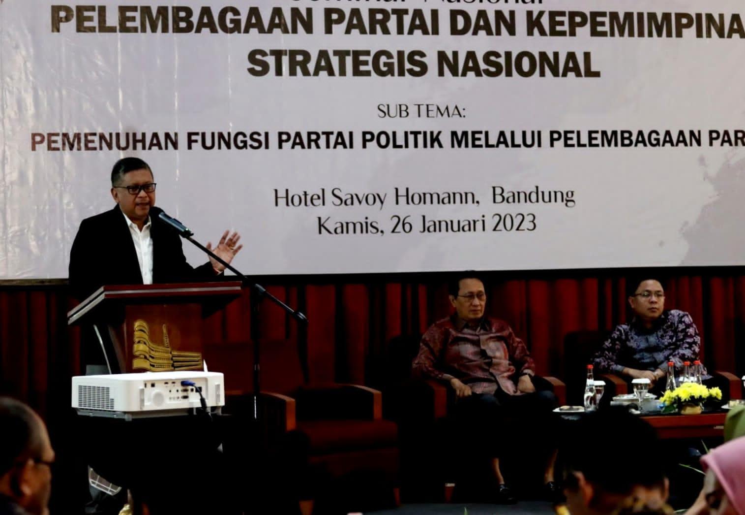 Hasto Sebut Pelembagaan Parpol Bermuara Pada Ketahanan