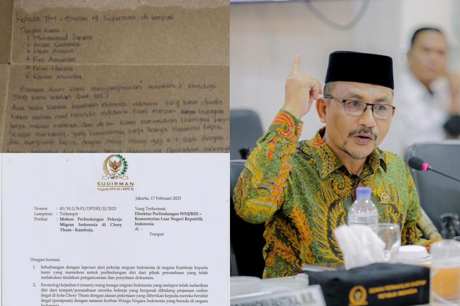 Tulis Surat Di Bekas Kotak Bungkusan, Pekerja Migran Minta Perlindungan Kepada Anggota DPD