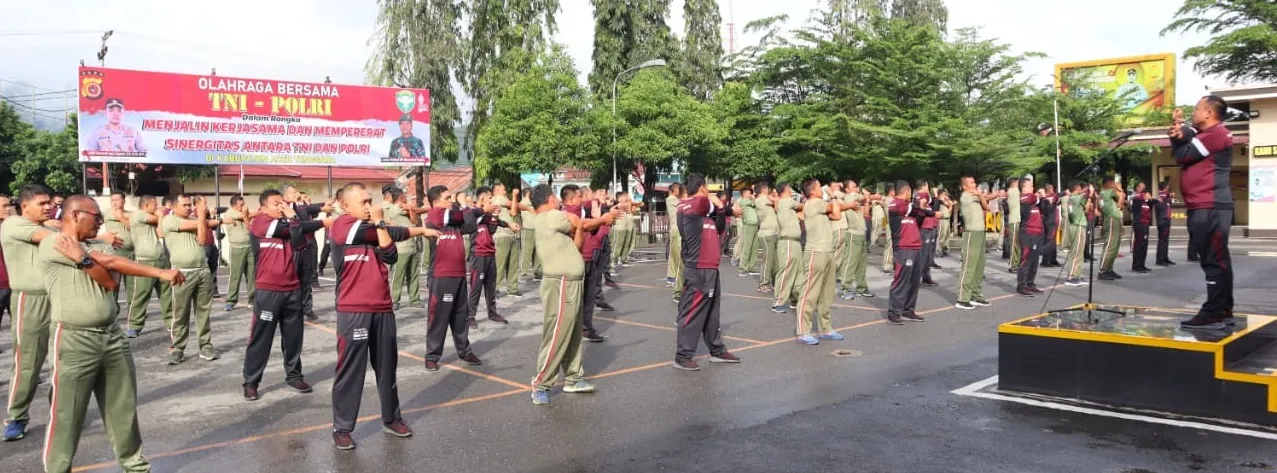 TNI-Polri Aceh Tenggara Kompak Olahraga Bersama