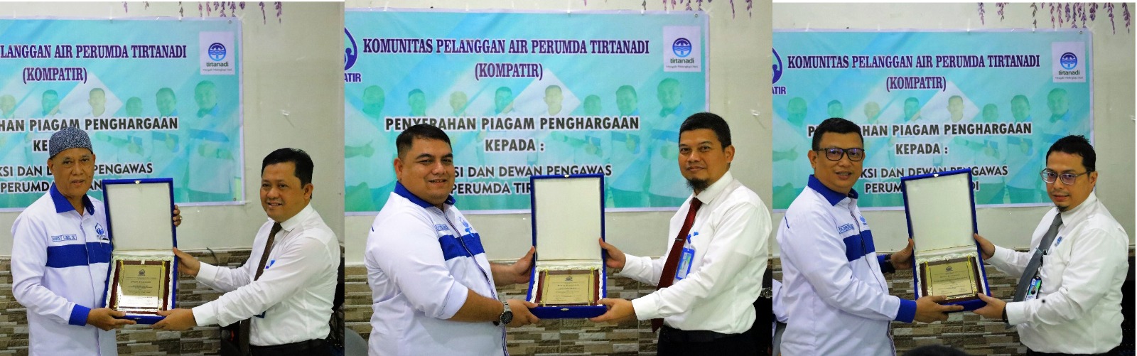 Kompatir Serahkan Piagam Penghargaan Kepada Jajaran Direksi Perumda Tirtanadi