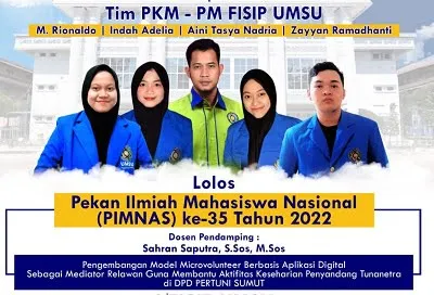 2 PKM Mahasiswa FISIP UMSU Lolos Ke PIMNAS 2022