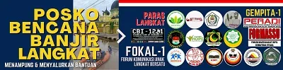 NGO Dan Ormas Bangun Posko Bantuan Banjir Untuk Langkat