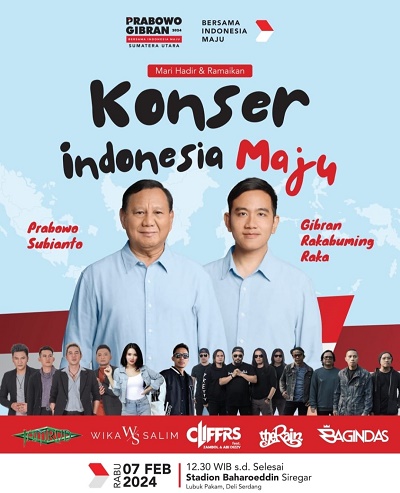 Kunjungan Ke Sumut, Prabowo - Gibran Direncanakan Kompak Hadiri Konser Indonesia Maju Di Lubukpakam