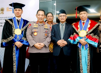 Kapolri Dan Ketum PP Muhammadiyah Kompak Hadiri Pengukuhan Guru Besar Irjen Pol. Prof. Dadang Hartanto Di UMSU