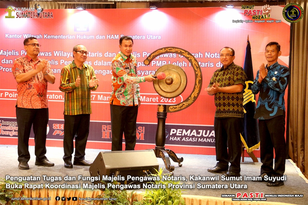 Kakanwil Kemenkumham Sumut Buka Rakor Majelis Pengawas Notaris<br>