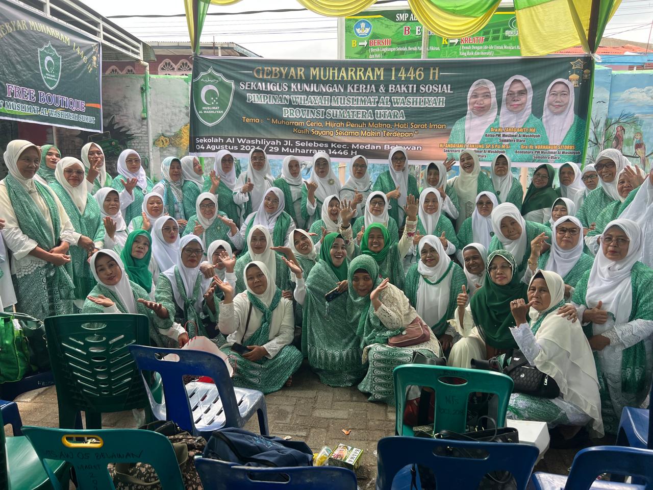 PW Dan PD Muslimat Al Washliyah Rayakan Tahun Baru Islam 1446 H Dan Bhakti Sosial